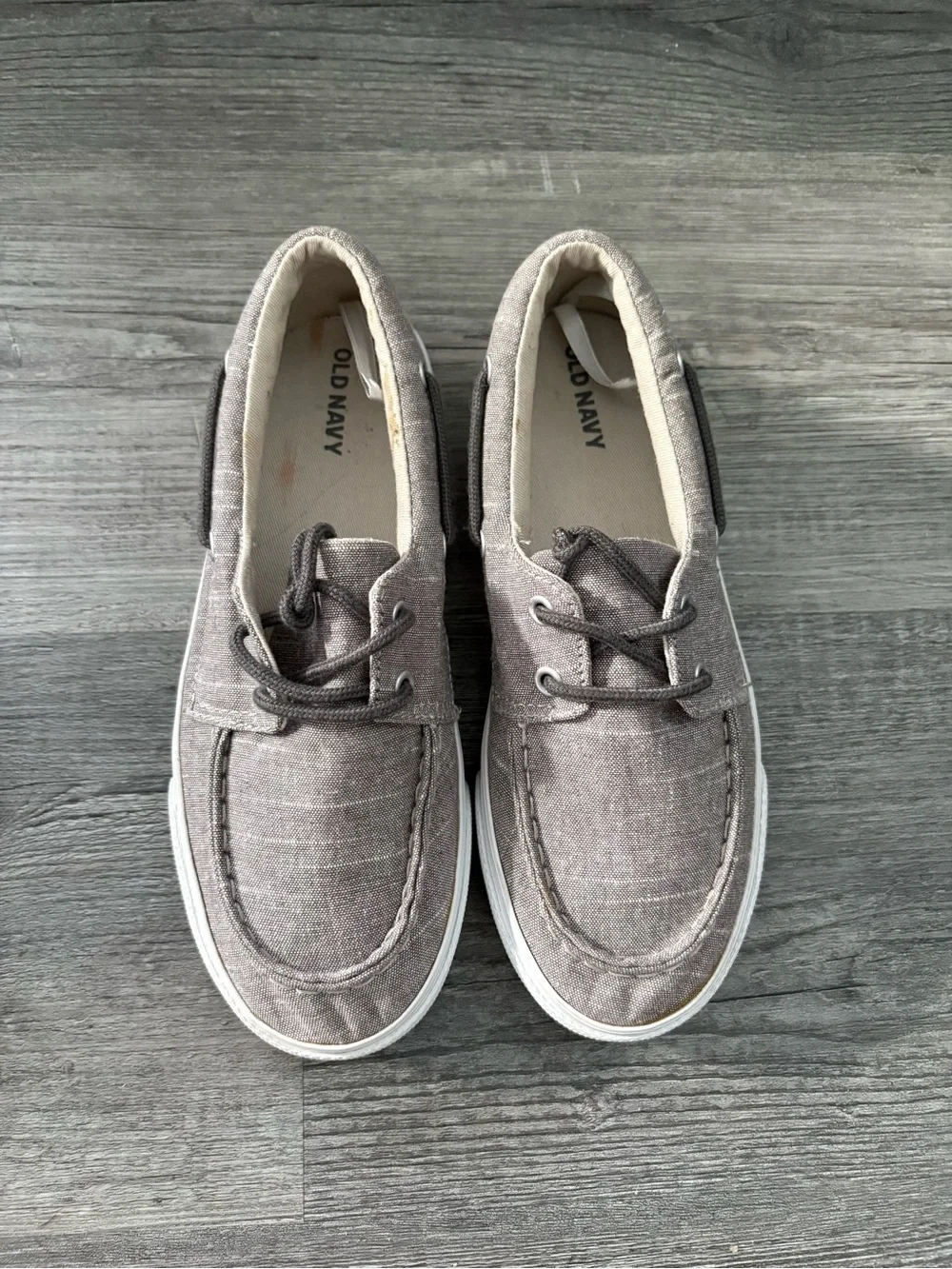 Old Navy Uni-sex Kids Light Brown Canvas Boat Shoes Size 3